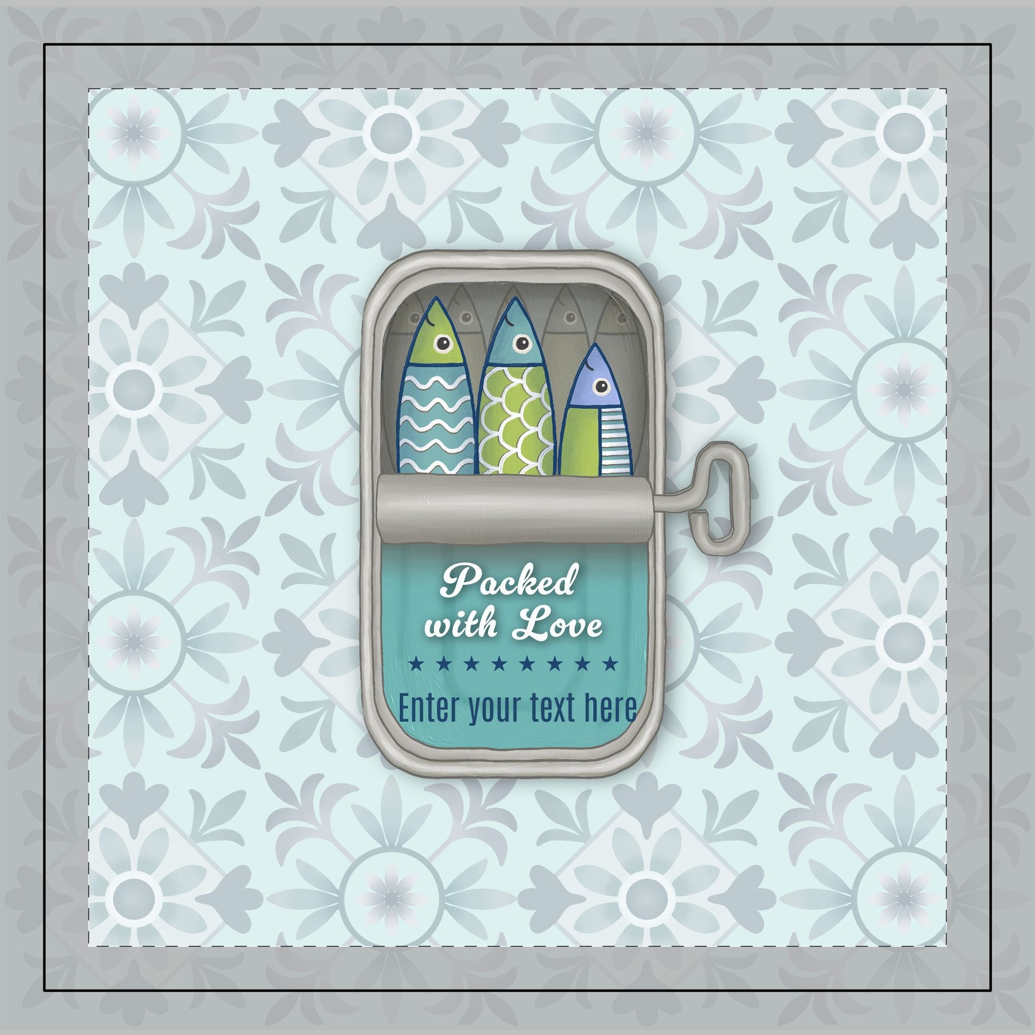 Sardine Family Turquoise 1 Child - Personalized