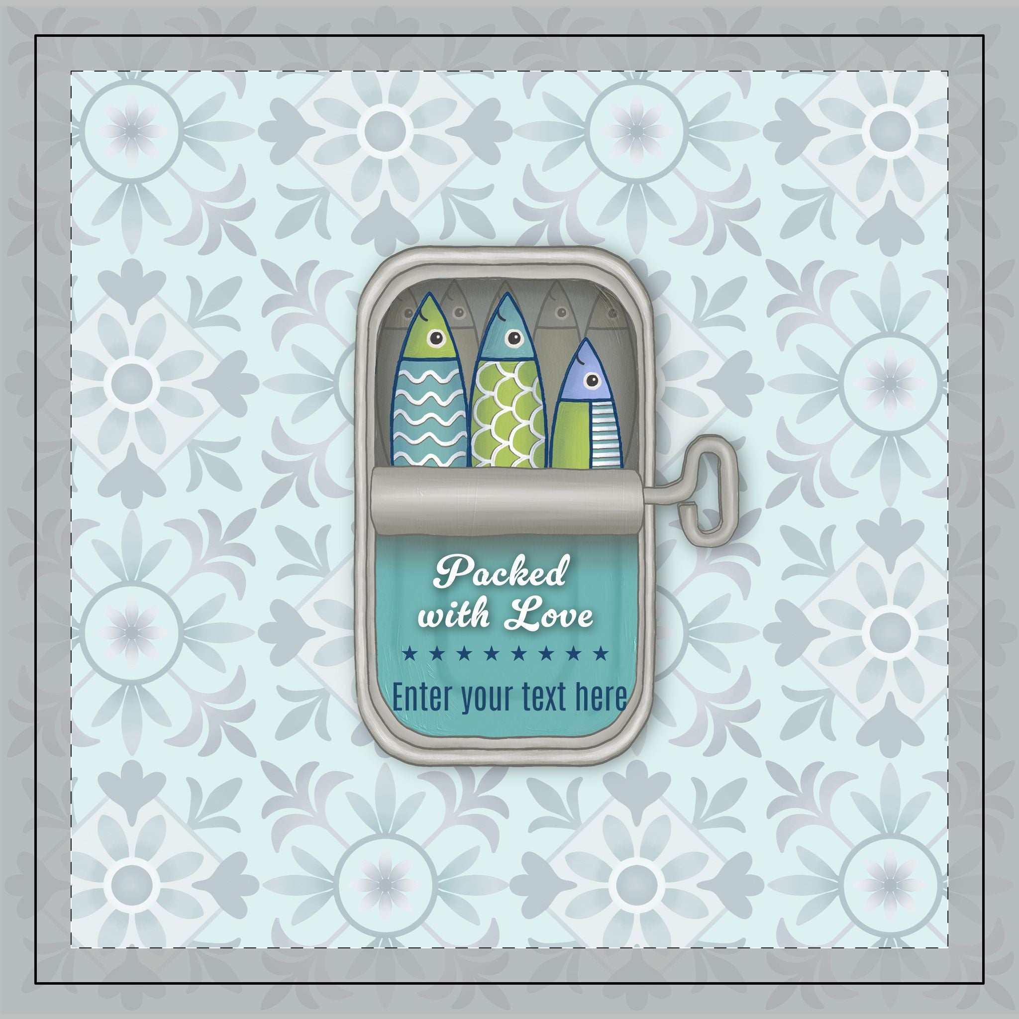 Sardine Family Turquoise 1 Child - Personalized