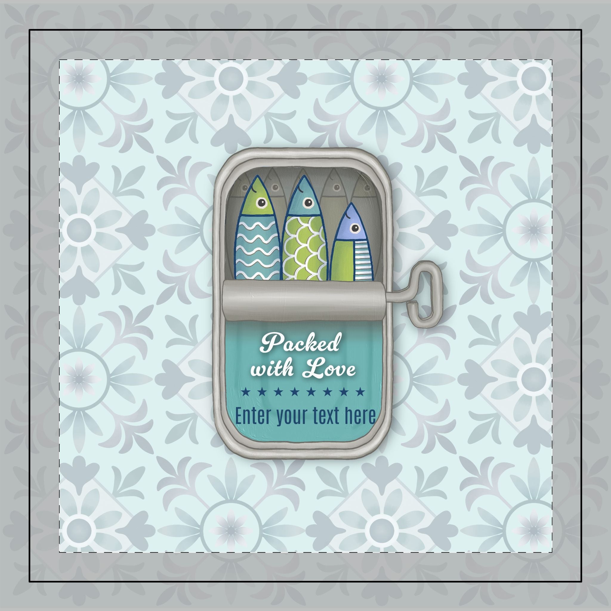 Sardine Family Turquoise 1 Child - Personalized