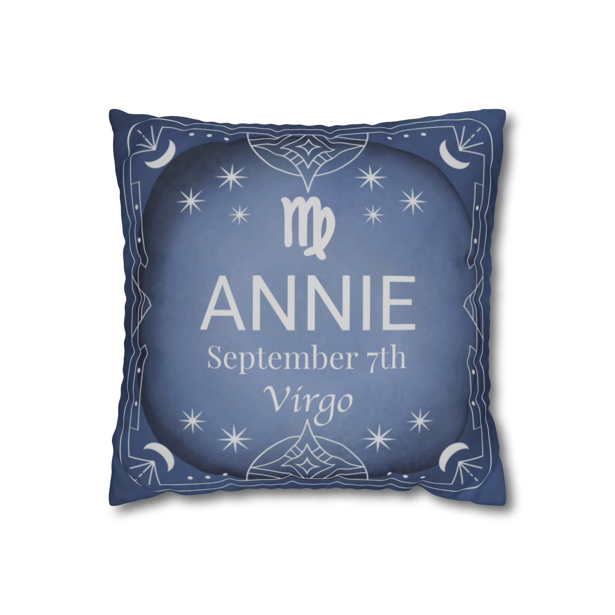 Personalized Zodiac Pillow Cover - Custom Astrology Throw Pillow with Name, Birthday and Sign