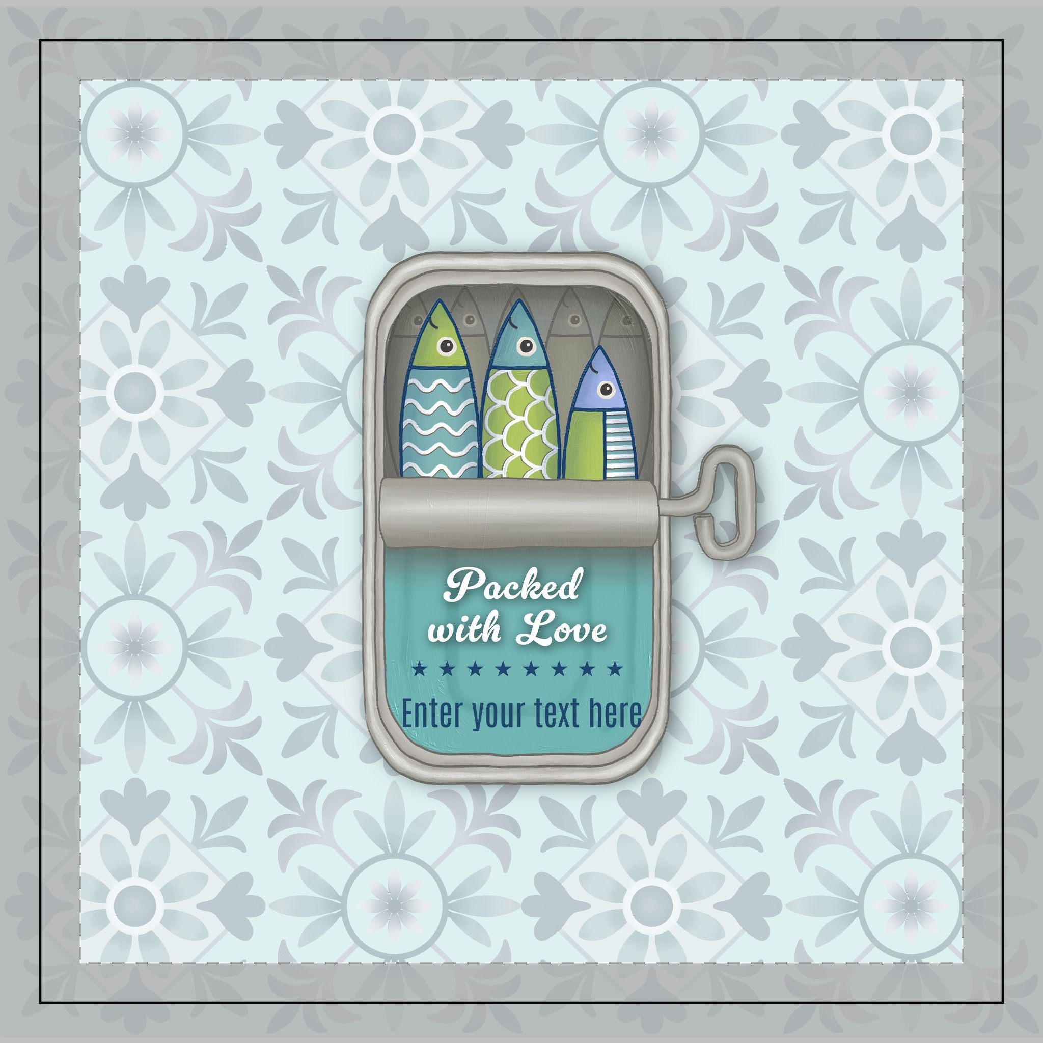 Sardine Family Turquoise 1 Child - Personalized