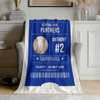 Personalized Baseball Blanket - Custom Sports Gift with Team Name, Player Name and Number