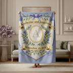 Personalized Monogram Blanket - Custom Wedding or Anniversary Gift with Names and Date