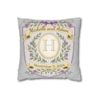 Personalized Monogram Pillow Cover - Custom Wedding or Anniversary Throw Pillow with Names and Date