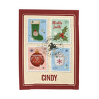Personalized Christmas Blanket - Custom Holiday Stamp Design with Names