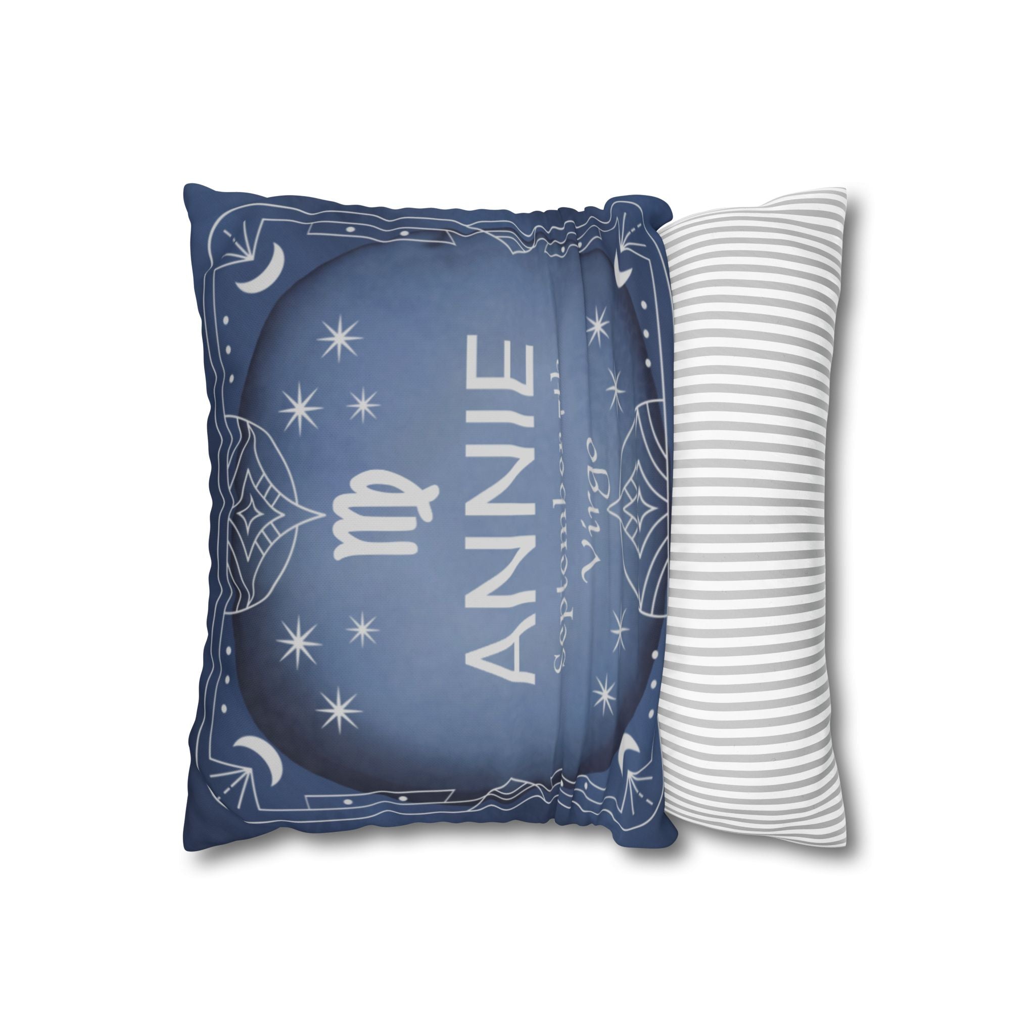 Personalized Zodiac Pillow Cover - Custom Astrology Throw Pillow with Name, Birthday and Sign