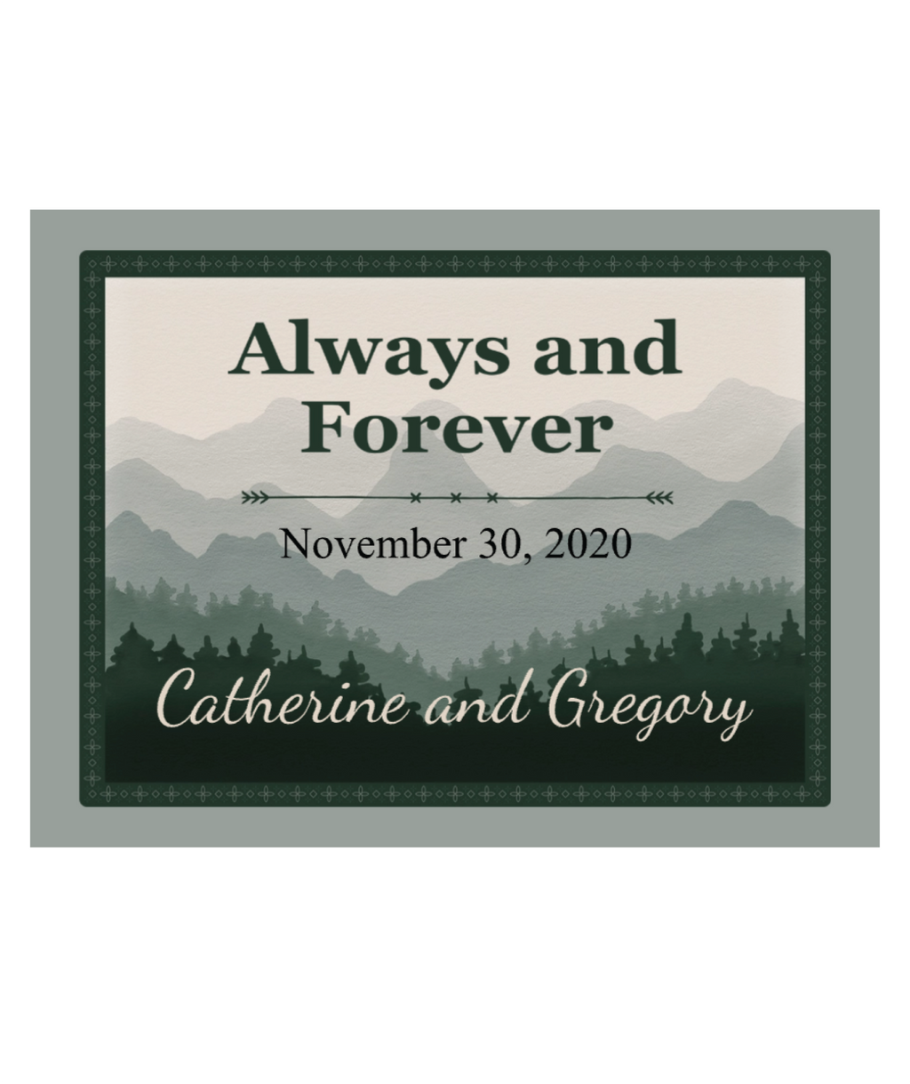 Personalized Blanket with Names and Date - Custom Mountain Landscape Throw for Weddings, Anniversaries, and Special Occasions