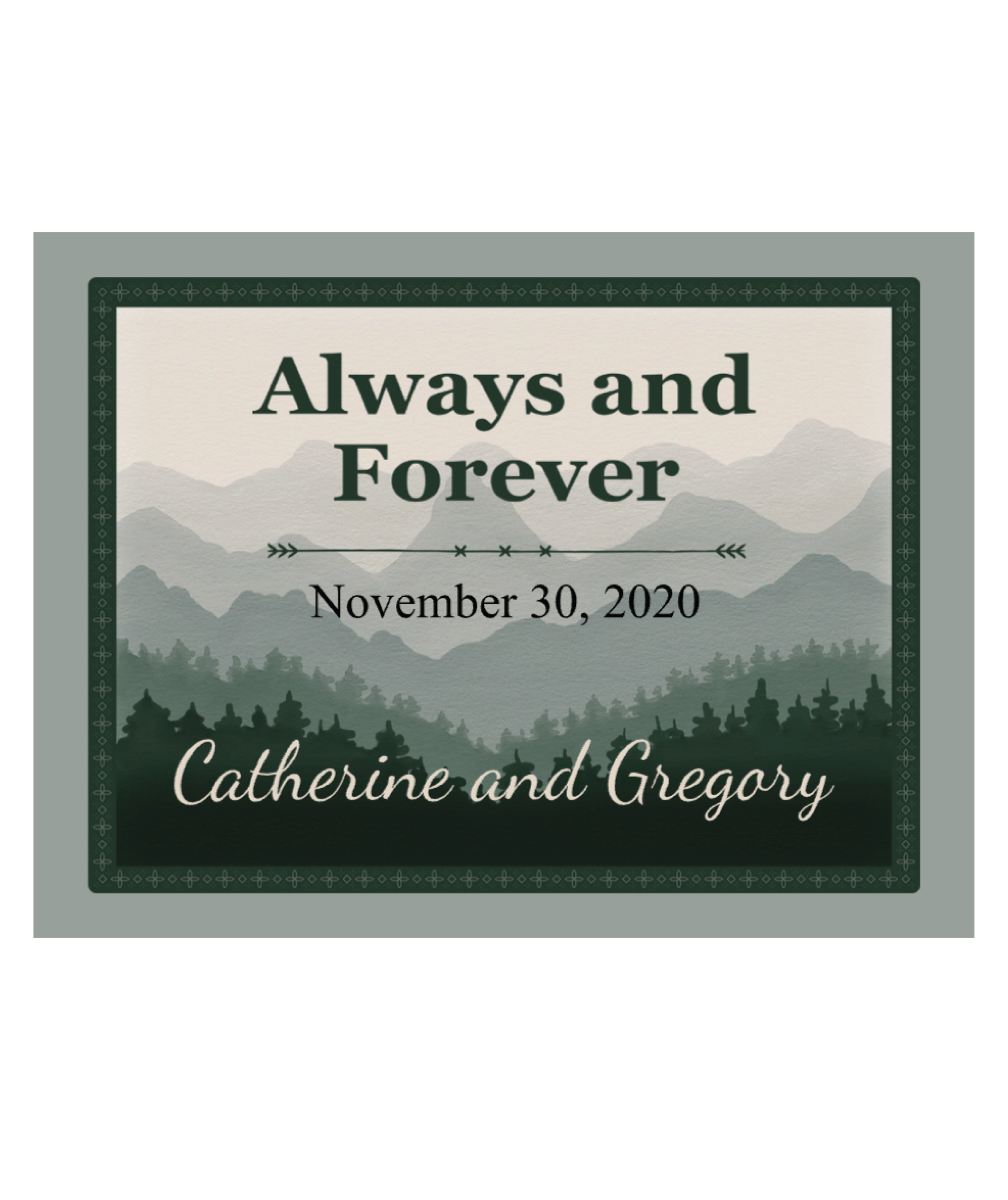 Personalized Blanket with Names and Date - Custom Mountain Landscape Throw for Weddings, Anniversaries, and Special Occasions