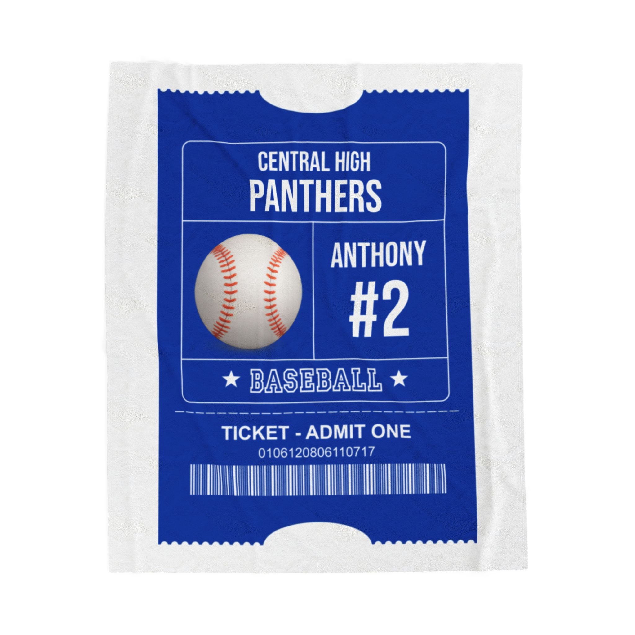 Personalized Baseball Blanket - Custom Sports Gift with Team Name, Player Name and Number