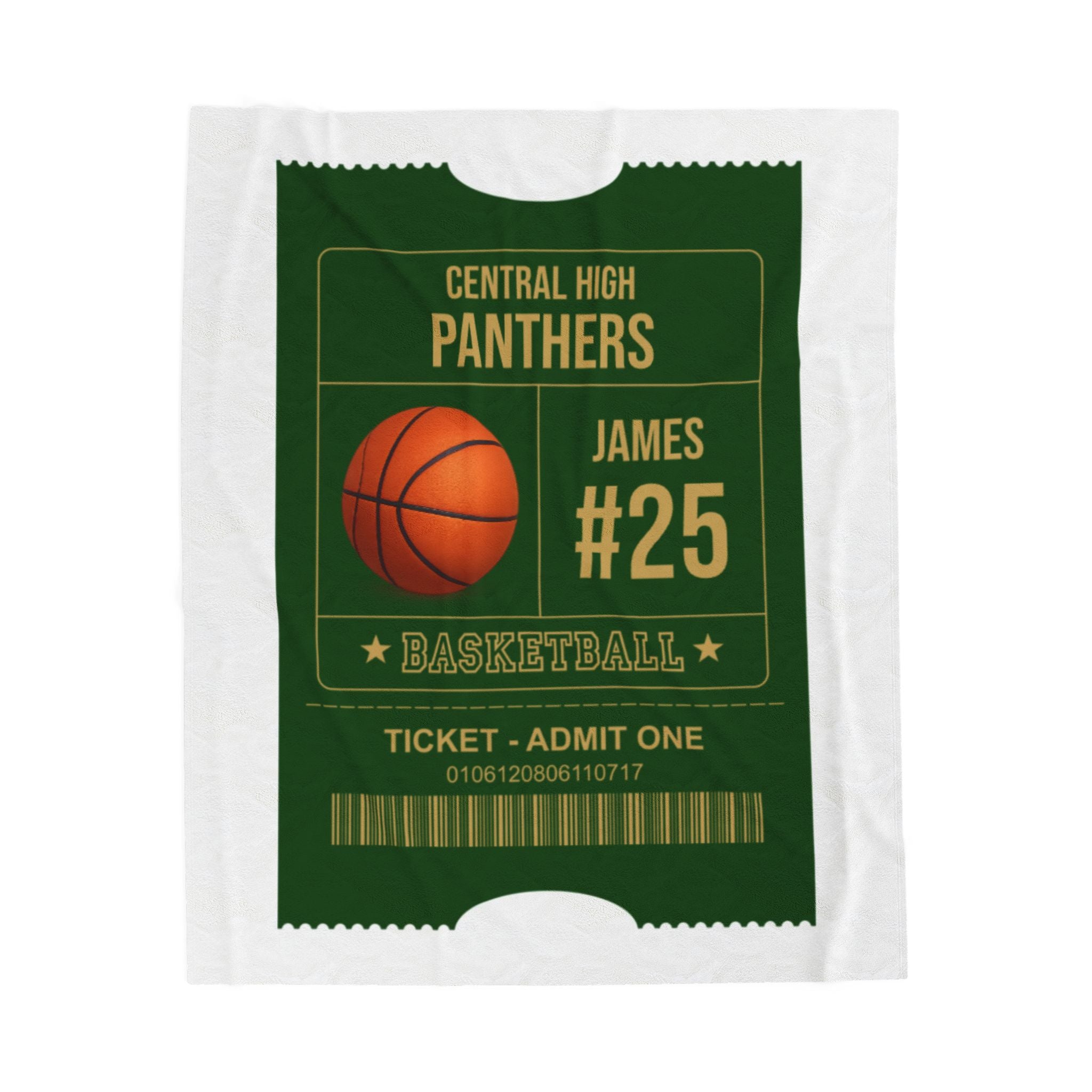 Personalized Basketball Blanket - Custom Sports Gift with Team Name, Player Name and Number