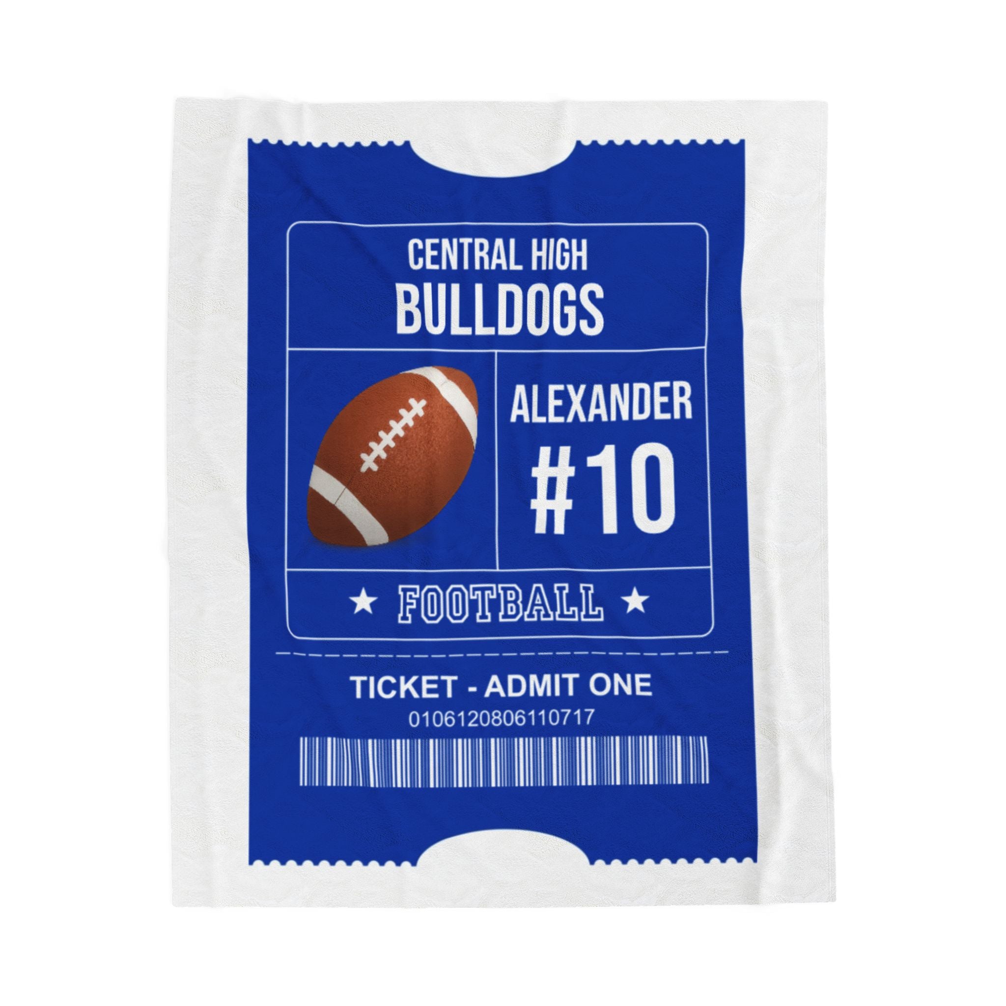Personalized Football Blanket - Custom Sports Gift with Team Name, Player Name and Number