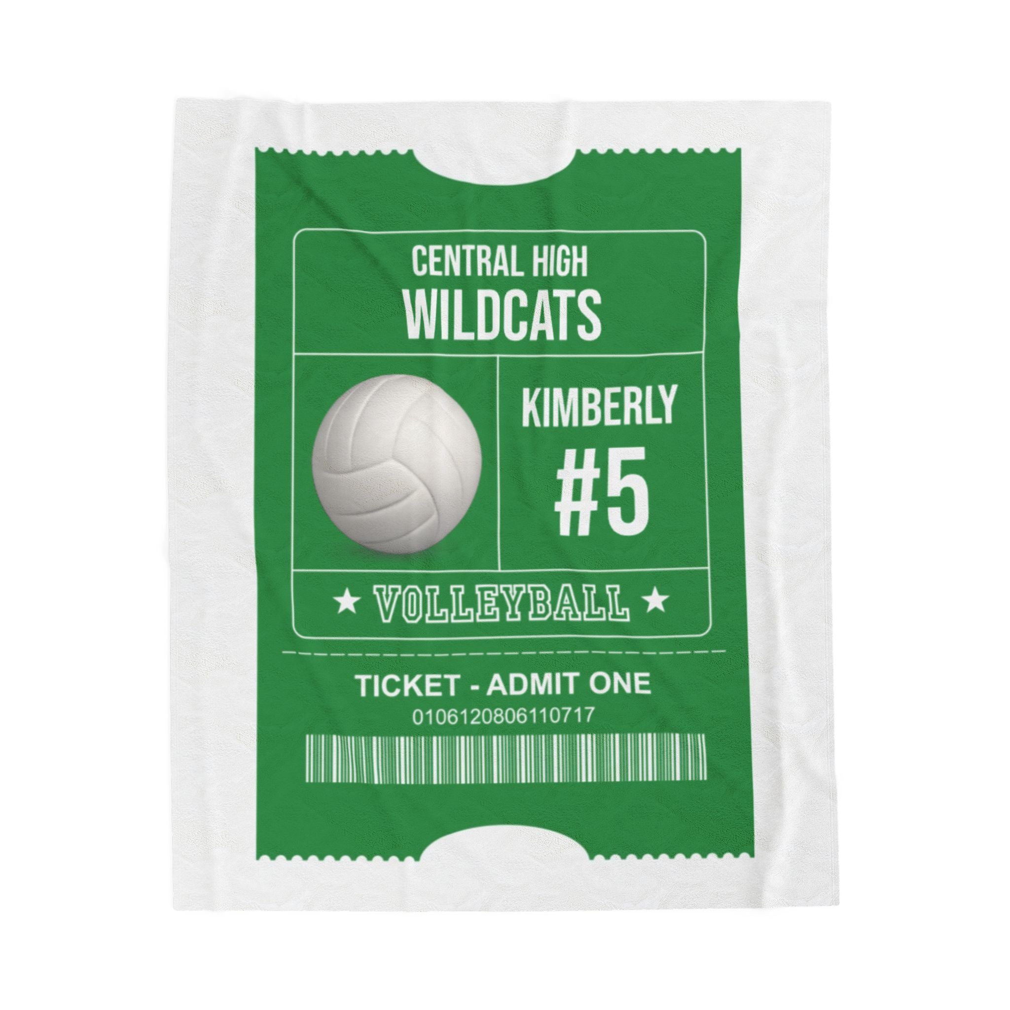 Personalized Volleyball Blanket - Custom Sports Gift with Team Name, Player Name and Number