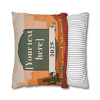 Personalized Pillow Cover - Custom Desert Throw Pillow with Names and Year in Adventure Design