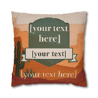 Personalized Pillow Cover - Custom Desert Throw Pillow with Names and Year in Adventure Design