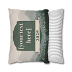 Personalized Pillow Cover - Custom Throw Pillow with Names and Year in Mountain Design