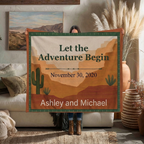 Personalized Blanket with Names and Date - Custom Southwestern Throw for Weddings, Anniversaries, and Gifts