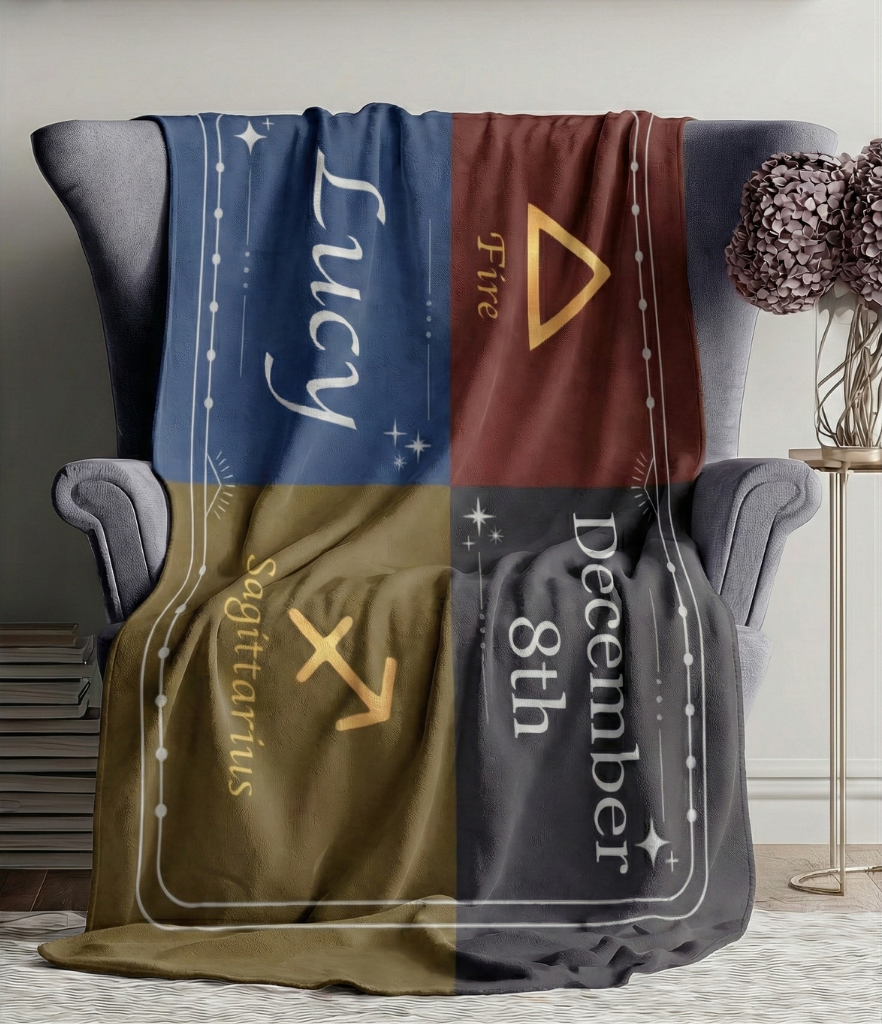 Personalized Celestial Zodiac Blanket - Luxury Zodiac Astrology Throw