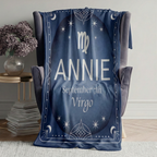 Personalized Zodiac Blanket - Custom Astrology Gift with Name, Birthday and Sign